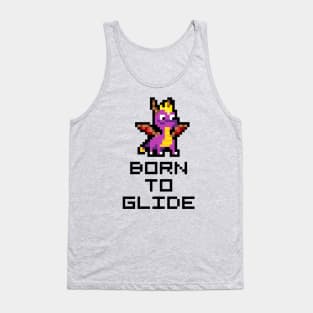 Spyro The Dragon "Born To Glide" 8-Bit Pixel Art Tank Top